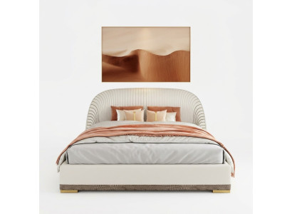 Designer Lit Double Lit Hôtel Luxe Chambre Cuir 150/180x200cm