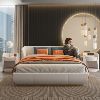 Lit double design lits doubles Hôtel moderne lit double cuir 180x200cm