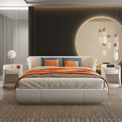 Lit double design lits doubles Hôtel moderne lit double cuir 180x200cm