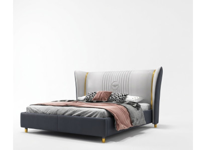 Designer Lit Double Lit Hôtel Chambre de Luxe 150/180x200cm Cuir
