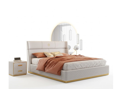 Lit design moderne xxl Lits doubles Textile hôtelier 150 180x200cm