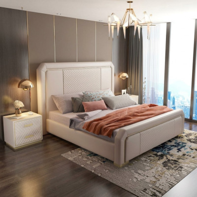 Designer lit double Hôtel de luxe chambre 180x200cm Lits