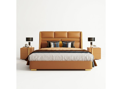 Lit double classique Lits Lits en bois Style de maison de campagne Chambre.