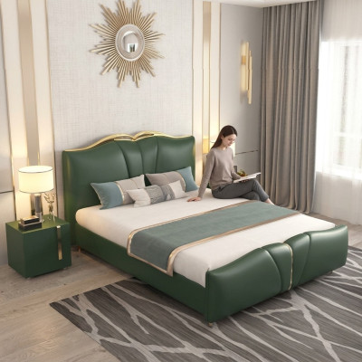 Designer lit chambre lits textile cuir hôtel luxe rembourrage
