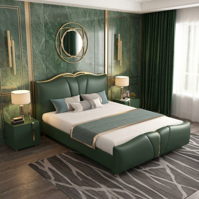 Designer lit chambre lits textile cuir hôtel luxe rembourrage