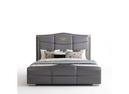 Lit double de design Lit en cuir Lits Lits Revêtement en cuir Mariage 180x200cm
