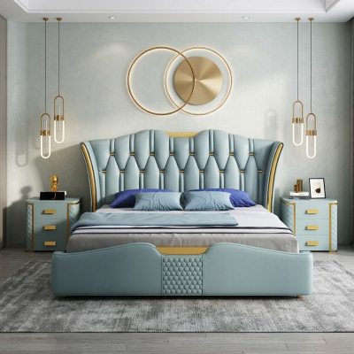 Chambre verte Design de l'ameublement de lit Lit double Hôtel Lits 180x200cm