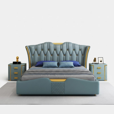 Chambre verte Design de l'ameublement de lit Lit double Hôtel Lits 180x200cm