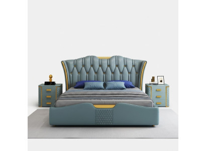 Chambre verte Design de l'ameublement de lit Lit double Hôtel Lits 180x200cm