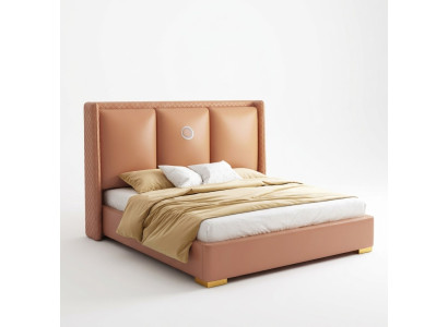 Lit Design Orange Chambre Mobilier Moderne Luxueux Cadre de Lit