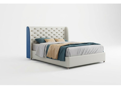 Conception de la literie de lit de luxe double en cuir pour chambre de sommeil d'hôtel moderne.