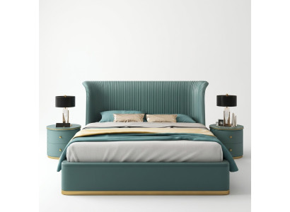 Chambre de luxe Lit Lit double Textile Bois Cuir Literie Lits 180x200 neufs
