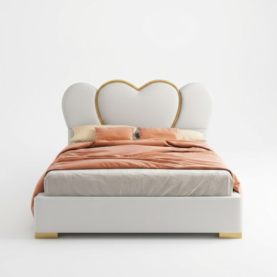 Chambre de luxe Lit Design Rembourrage de lit Lits doubles de luxe en cuir d'hôtel
