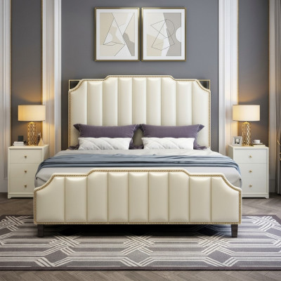 Design de literie de lit Double de luxe Hôtel Chambre de mariage 180x200cm Dormir