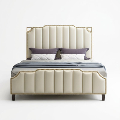 Design de literie de lit Double de luxe Hôtel Chambre de mariage 180x200cm Dormir