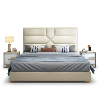 Chambre de luxe Lit Design en tissu Lit Double de luxe Lits d'hôtel Hôtel