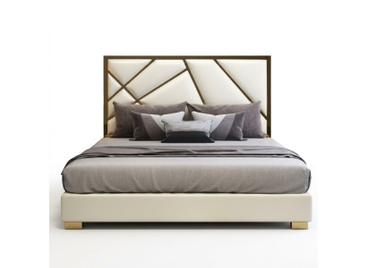 La conception de la literie de lit de luxe de design de rembourrage solide des doubles lits d'hôtel dort décoration de chambre en cuir nouveau