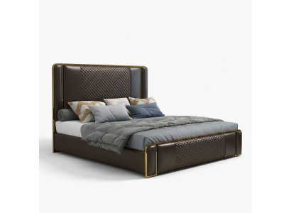 Lit de designer de luxe pour la chambre Meubles en velours recouvert Lits en tissu
