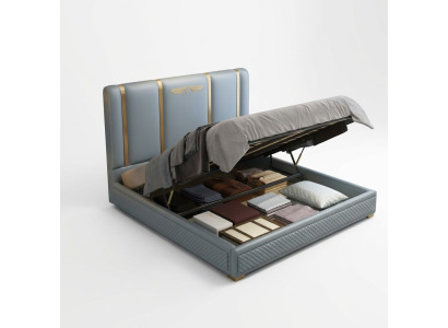 Design de rembourrage de lit de luxe Lits métalliques lits doubles Mariage Dormir Chambre en cuir