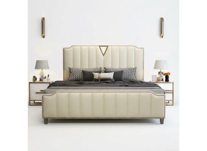 Lit design 180x200 en cuir métal hôtel lits décoratifs chambre double