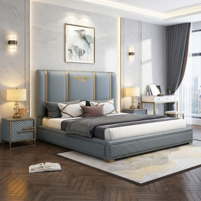 Conception de luxe de la literie en métal double de l'hôtel de la chambre de sommeil du mariage