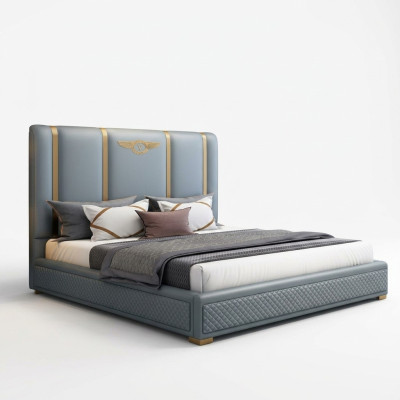 Conception de luxe de la literie en métal double de l'hôtel de la chambre de sommeil du mariage
