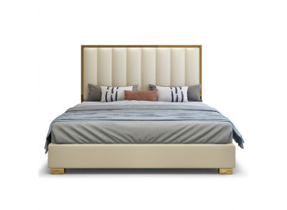 Lits Lits Bois Cuir Rembourrage Mariage Design Cuir Hôtel Mobilier Boxspring