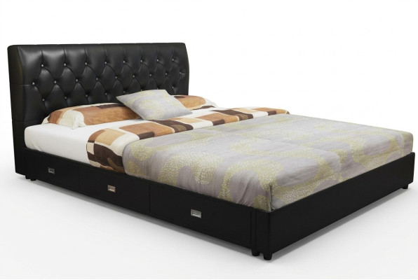 Chesterfield Lit Designer Chambre Textile Cuir Rembourrage Italien