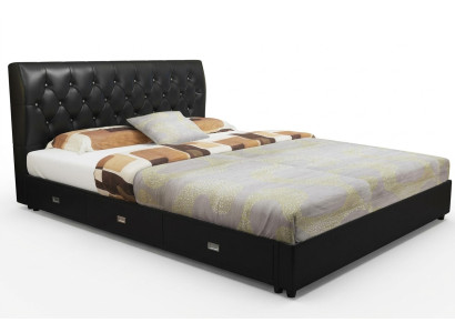 Chesterfield Lit Designer Chambre Textile Cuir Rembourrage Italien
