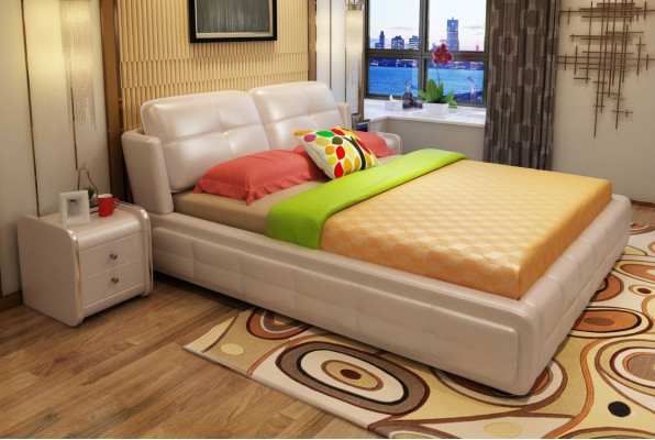 Chambre de luxe avec lit rembourré design décoratif 180x200cm - Lits doubles d'hôtel