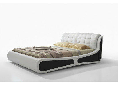 Conception de revêtement de lit de luxe Lit double blanc 180x200cm Chambre de sommeil en cuir