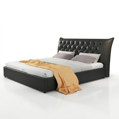 Lit double de designer Lits Chambre en cuir de luxe Hôtel Rembourrage