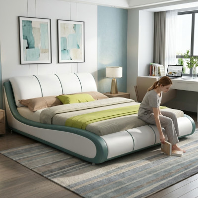 Lit de designer Chambre de luxe Lit double Lits Cuir Hotel Rembourrage