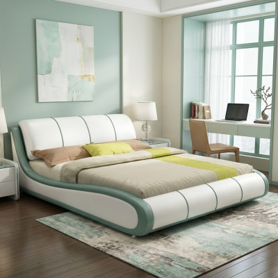 Lit de designer Chambre de luxe Lit double Lits Cuir Hotel Rembourrage