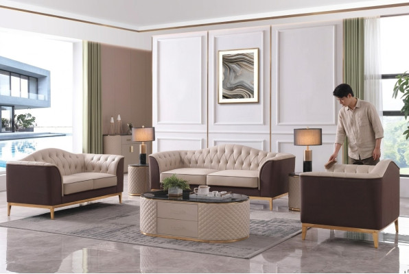 Meubles de luxe Ensemble de canapés Canapé Décoration Tapisserie 3+2+1 places + Table basse