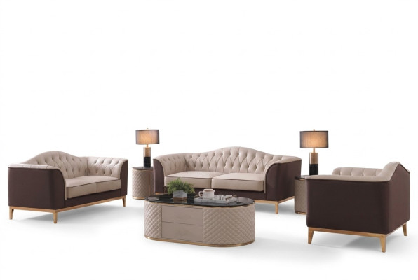 Meubles de luxe Ensemble de canapés Canapé Décoration Tapisserie 3+2+1 places + Table basse