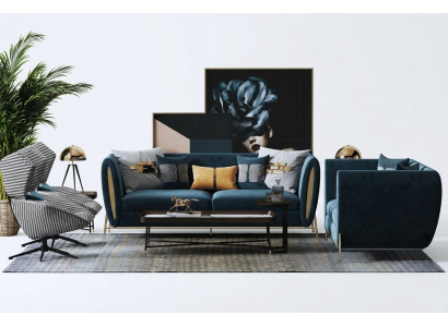 Ensemble de canapé 3+1 places Design Canapés Rembourrage Canapés Textile Relax Luxe
