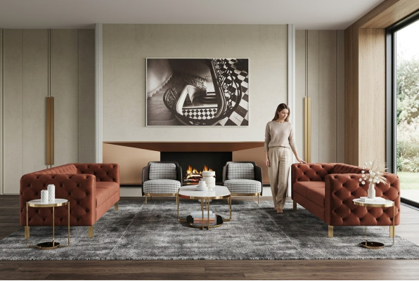 Sofa ensemble Ensemble de siège Rembourrage 4 pièces. Ensemble de salon canapés de luxe