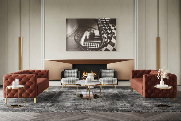 Sofa ensemble Ensemble de siège Rembourrage 4 pièces. Ensemble de salon canapés de luxe