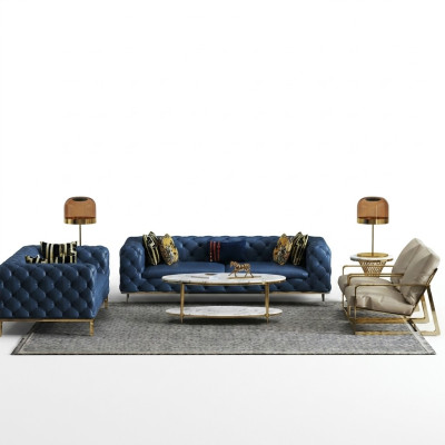Ensemble complet de canapé 3 places 2 places 1 place 1 place de designer de luxe 4 pièces. Canapé en cuir