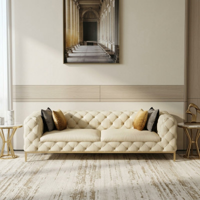 Canapé Chesterfield Canapé Rembourrage 3 Places Canapés Siège Suite Canapés Blanc