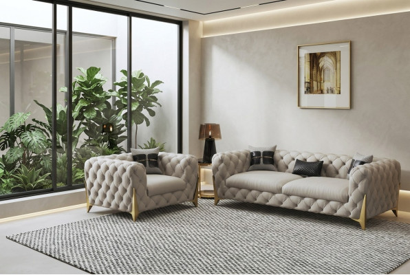 Ensemble de canapés Grand ensemble 3+1 places canapé en cuir Canapé Suite Design Canapés
