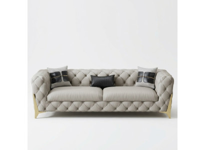 Canapé Velours Cuir Salon Canapé Canapés Chesterfield 3 places