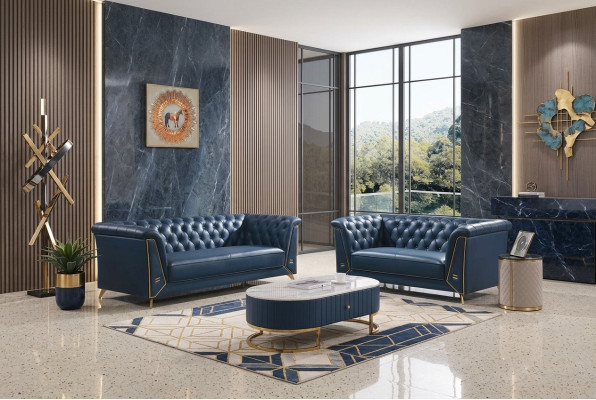 Luxe Chesterfield Sofa set 3+2 places Table basse Meubles Canapé