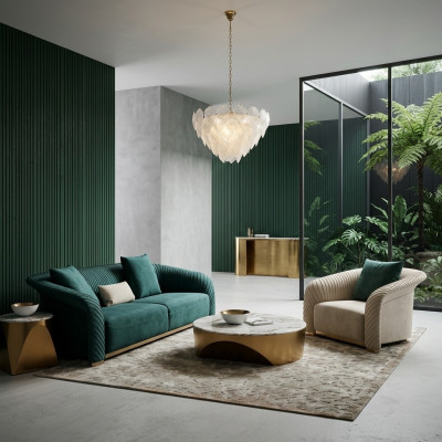 Design Tapisserie de siège de luxe Canapé Tissu Canapé 3 places Similicuir