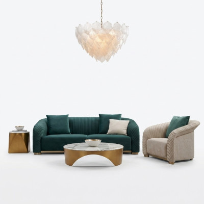 Design Tapisserie de siège de luxe Canapé Tissu Canapé 3 places Similicuir
