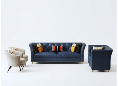 Ensemble de canapé moderne Chesterfield 3+2 places Canapés élégants En cuir Meubles