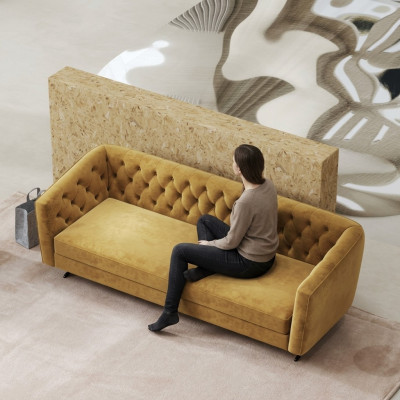 Mobilier de style italien 3 canapé trois places Canapé en tissu Tissu Canapés