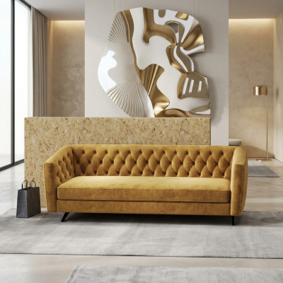 Mobilier de style italien 3 canapé trois places Canapé en tissu Tissu Canapés