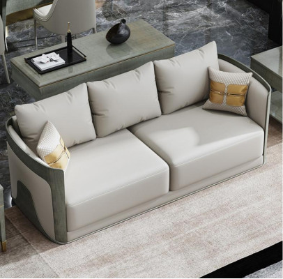 Canapé trois places classique, nouvelle décoration rembourrée 3 canapés en cuir